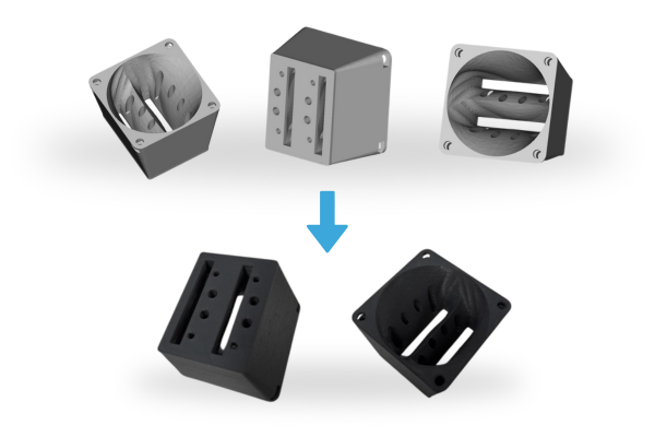 MLE designed the 3D fan duct model and brought it to life using a 3D printer